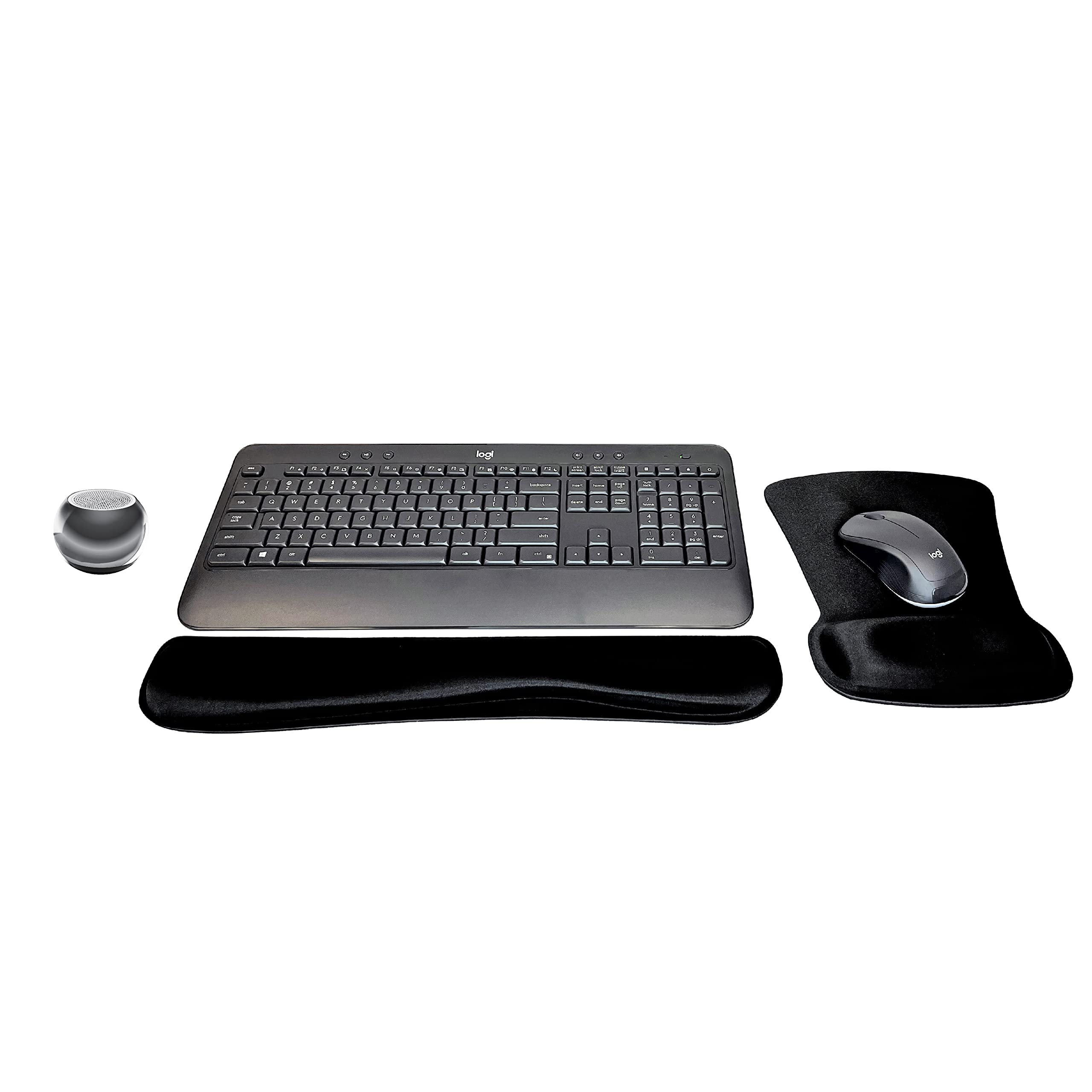 Logitech MK540 Advanced Wireless Keyboard and Mouse Combo - Ergonomic Office Set with Bluetooth Speaker, Wrist Rest & Mouse Pad | Perfect for Home Office, Travel & Remote Work
