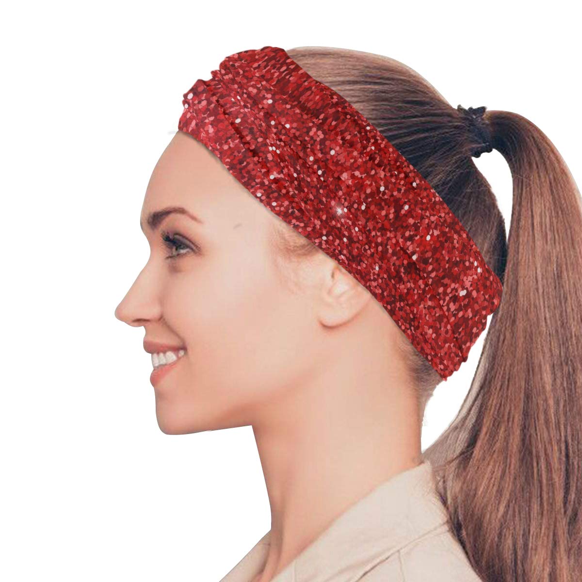 Red Glitter Bandana Face Mask & Neck Gaiter - Breathable UV Protection for Women & Men - Perfect for Sports, Hiking, Cycling & Outdoor Activities
