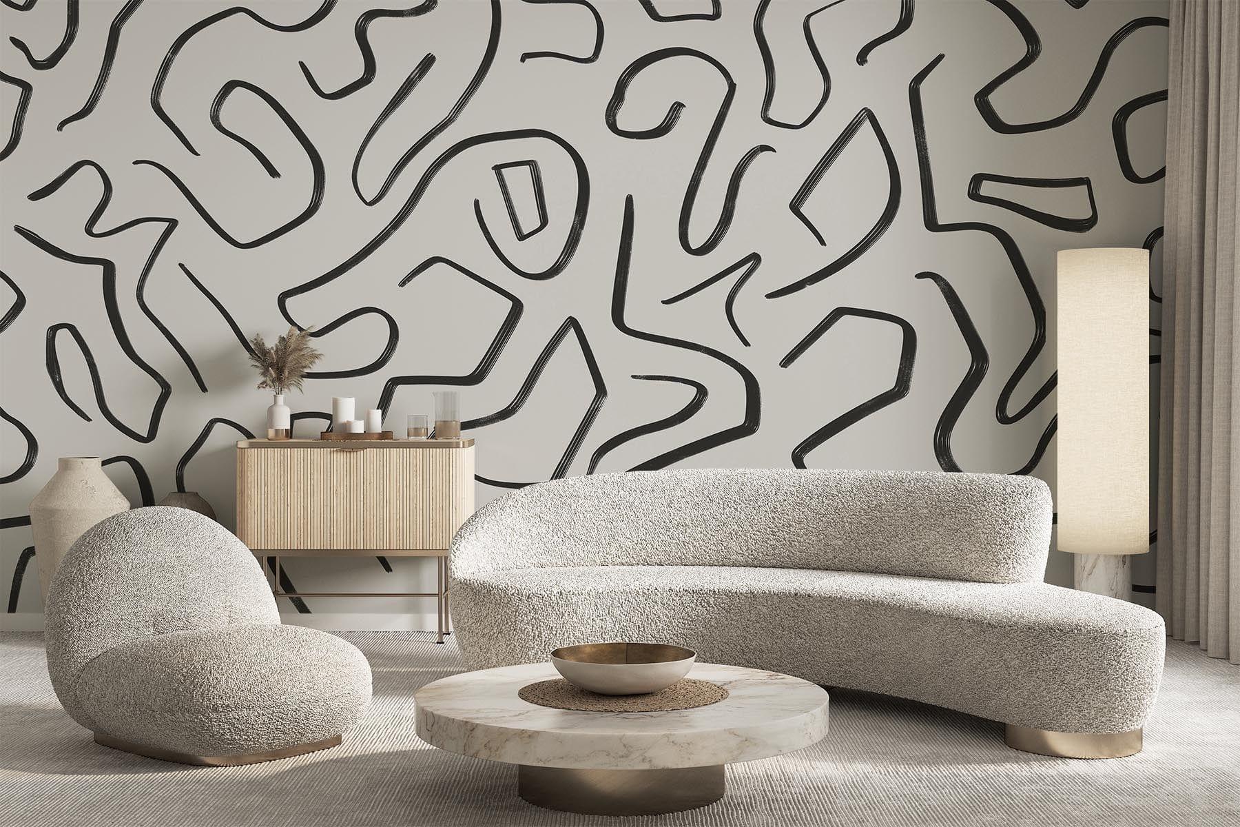 Artistic Lines Black - Modern Abstract Wall Art for Home & Office Decor | Perfect for Living Room, Bedroom & Workspace