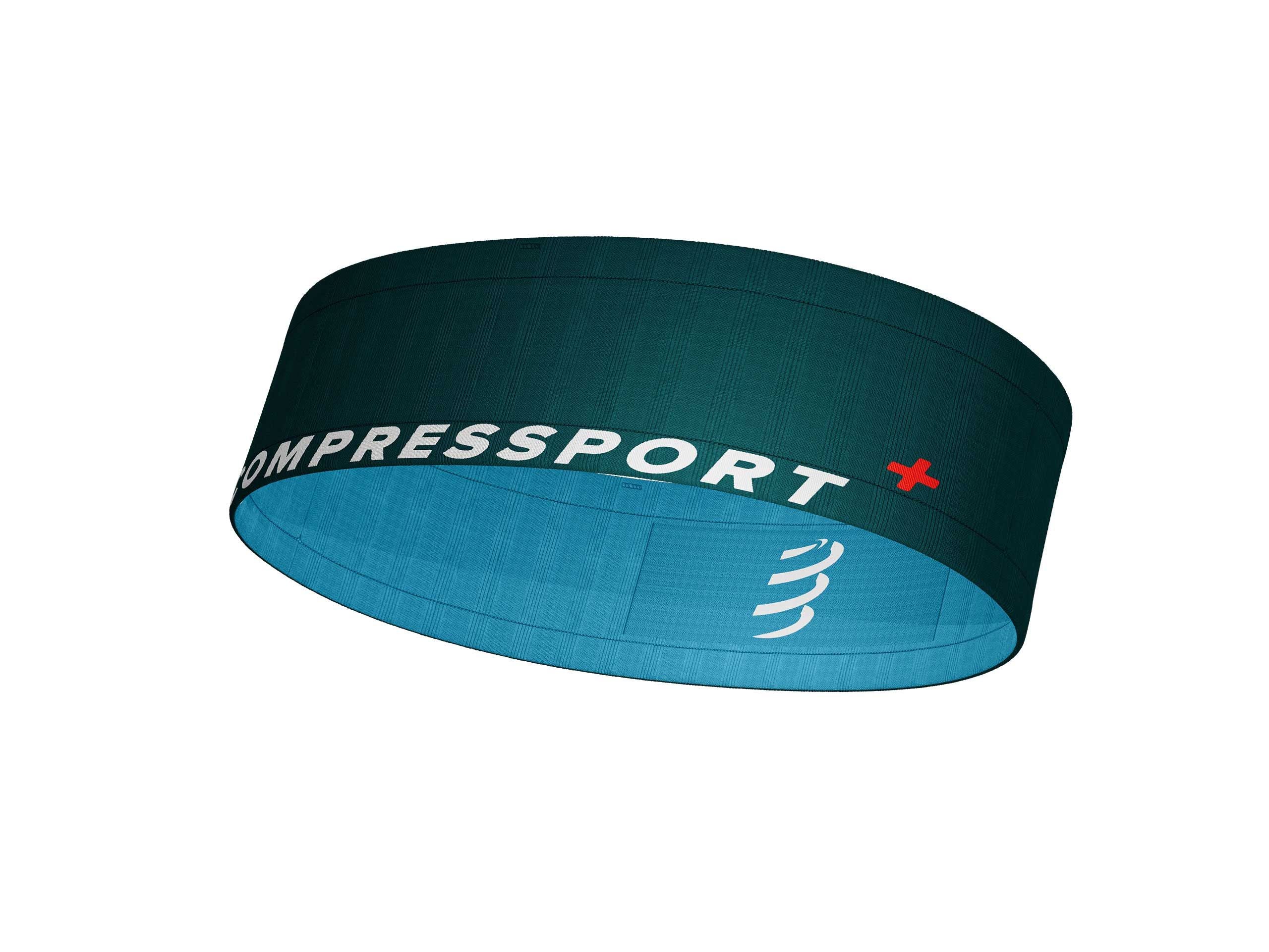 COMPRESSPORT Unisex Running Belt - Lightweight & Adjustable Free Belt for Jogging, Hiking, Travel - Shaded Spruce/Hawaiian Ocean - Perfect for Phones, Keys & Essentials