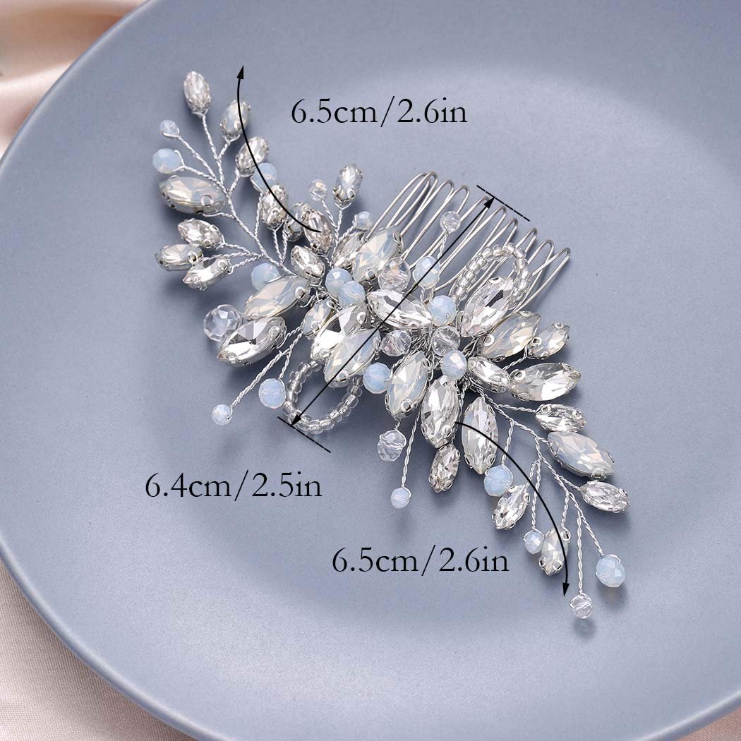 Gorais Silver Crystal Bridal Hair Comb - Rhinestone Wedding Hair Accessories for Women & Girls | Perfect for Bridal Showers, Weddings & Special Occasions