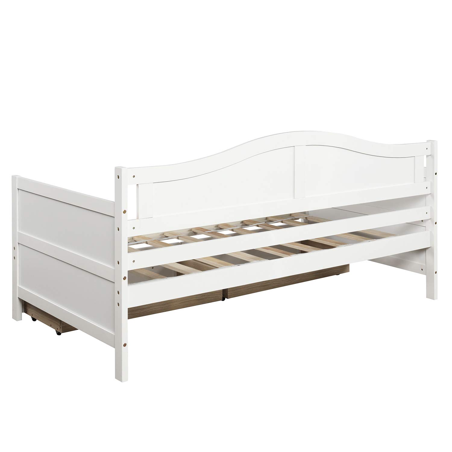 Harper & Bright Designs Twin Daybed with Storage Drawers - Wooden Twin Bed Frame with 3 Drawers, Convertible Sofa Bed for Small Spaces, Guest Room & Dorm - No Box Spring Needed, White - Perfect for Sleepovers, Studio Apartments & Multi-Functional Living Rooms