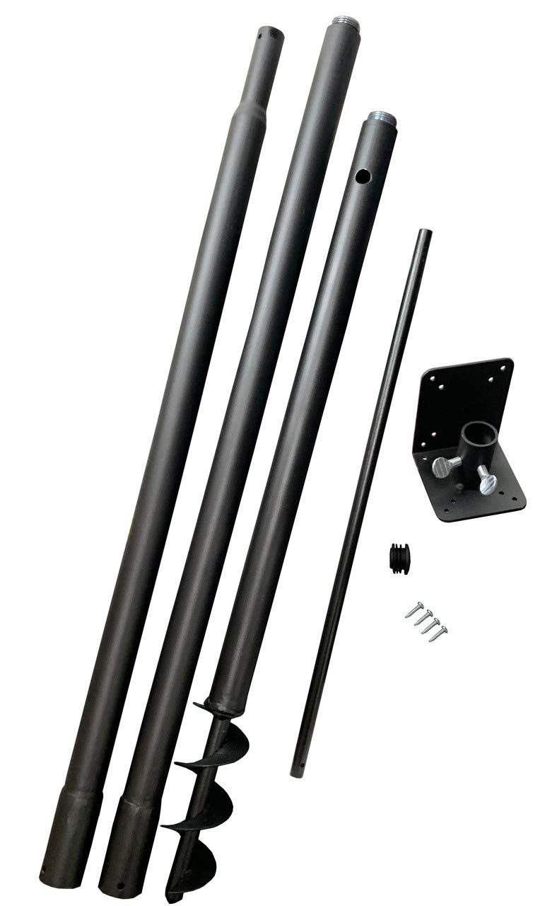 Patriotic Large Fly-Thru Bird Feeder with Universal Mounting Pole Kit - Holds 8 Cups of Wild Bird Seed - Perfect for Backyard Bird Watching & Outdoor Decoration