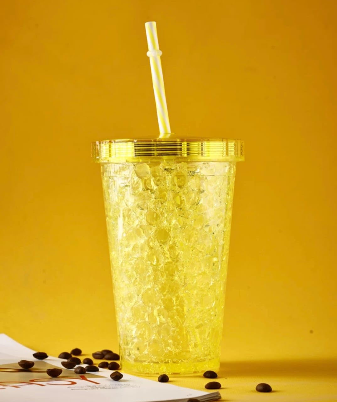 SNAPPYSPEED Reusable Plastic Tumbler with Straw - Leakproof Jelly Sipper Cup for Iced Coffee, Smoothies, Juice & Cold Drinks (BPA-Free, Multicolor, 1 Pack) - Perfect for Office, Gym, Travel & Outdoor Activities