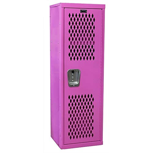 Pink Steel Wardrobe Locker - Easy Assembly Closet Organizer for Bedroom, Dorm & Kids Room Storage Solution