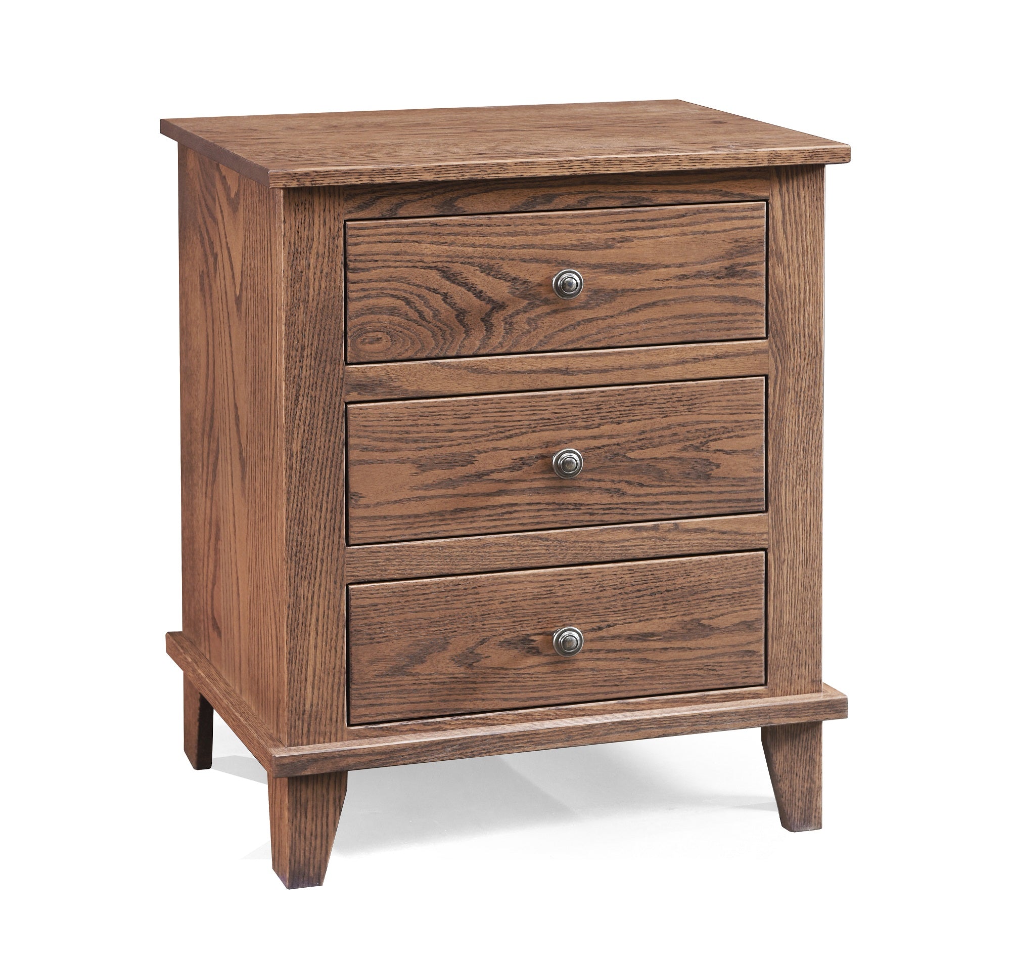 Franklin 3 Drawer Nightstand - Modern Bedside Table with Storage for Bedroom, Living Room & Office - Compact Wooden Dresser for Small Spaces