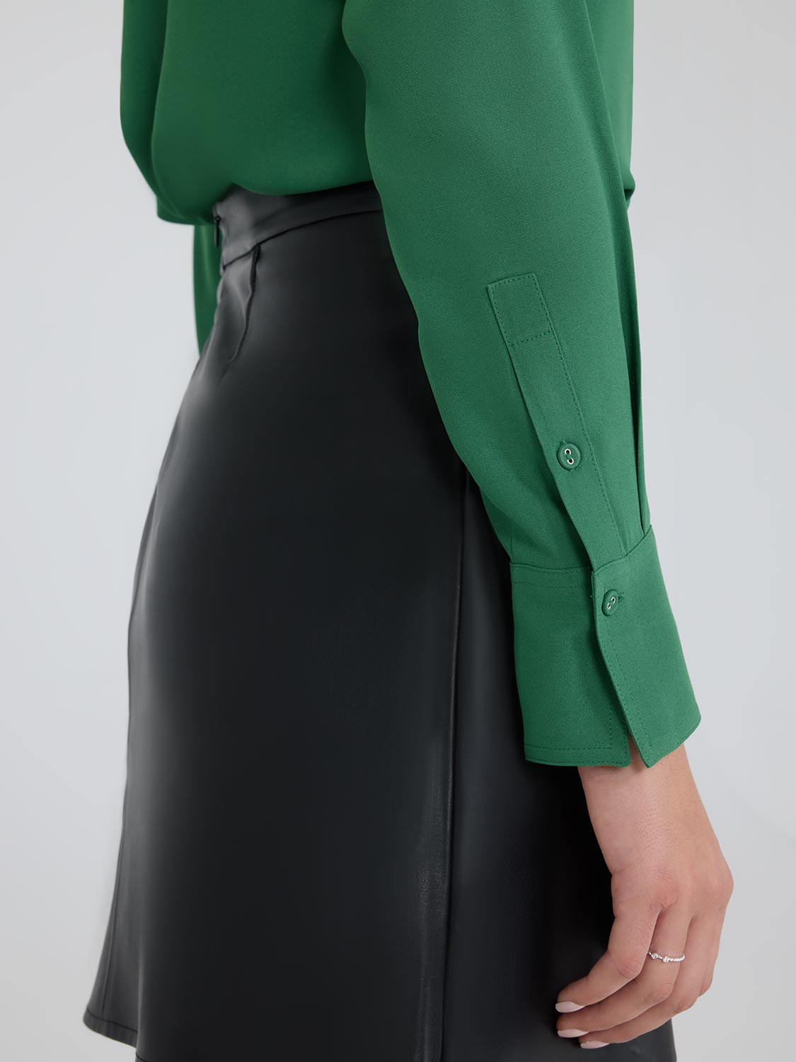 Elegant Satin Johnny Collar Popover Blouse for Women - Chic Office Wear & Evening Outfits