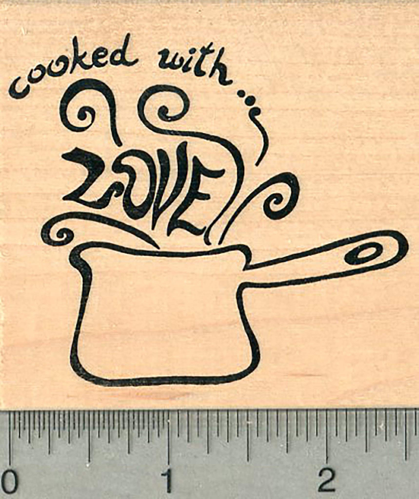 Home Cooking Rubber Stamp - 'Cooked with Love' Handmade Food Stamps for Recipe Books, DIY Cards & Kitchen Decor | Perfect for Scrapbooking, Gift Wrapping & Personalized Crafts