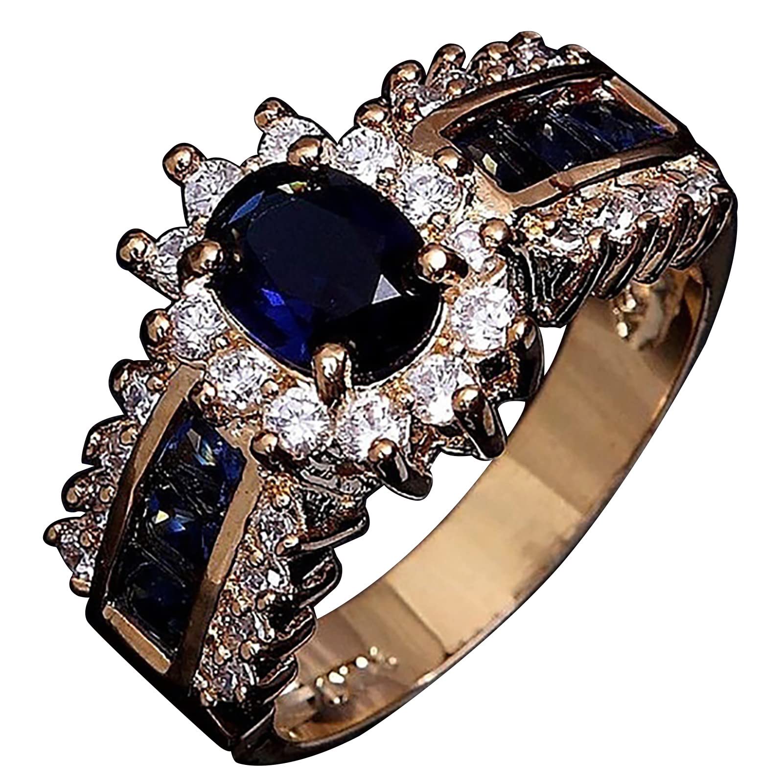 Luxury Anxiety Spinner Rings for Women - Elegant Gold Gemstone Diamond Rings for Stress Relief & Fashion Accessories | Perfect for Daily Wear, Gifts & Meditation