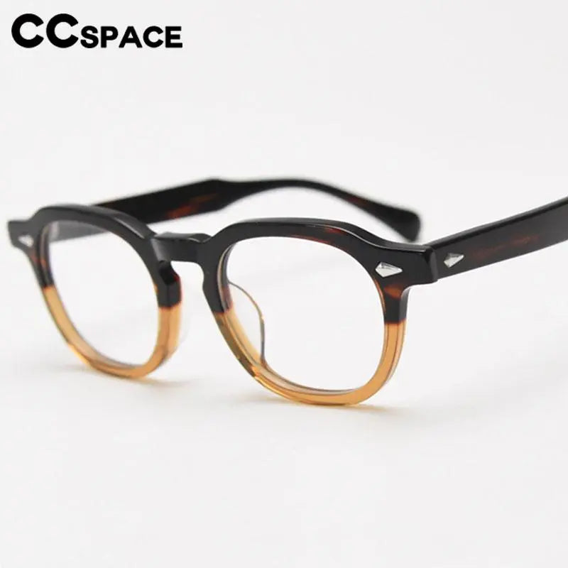 CCspace Unisex Full Rim Square Acetate Eyeglasses 56839 - Stylish & Durable Frame for Men & Women - Perfect for Reading, Work & Everyday Fashion