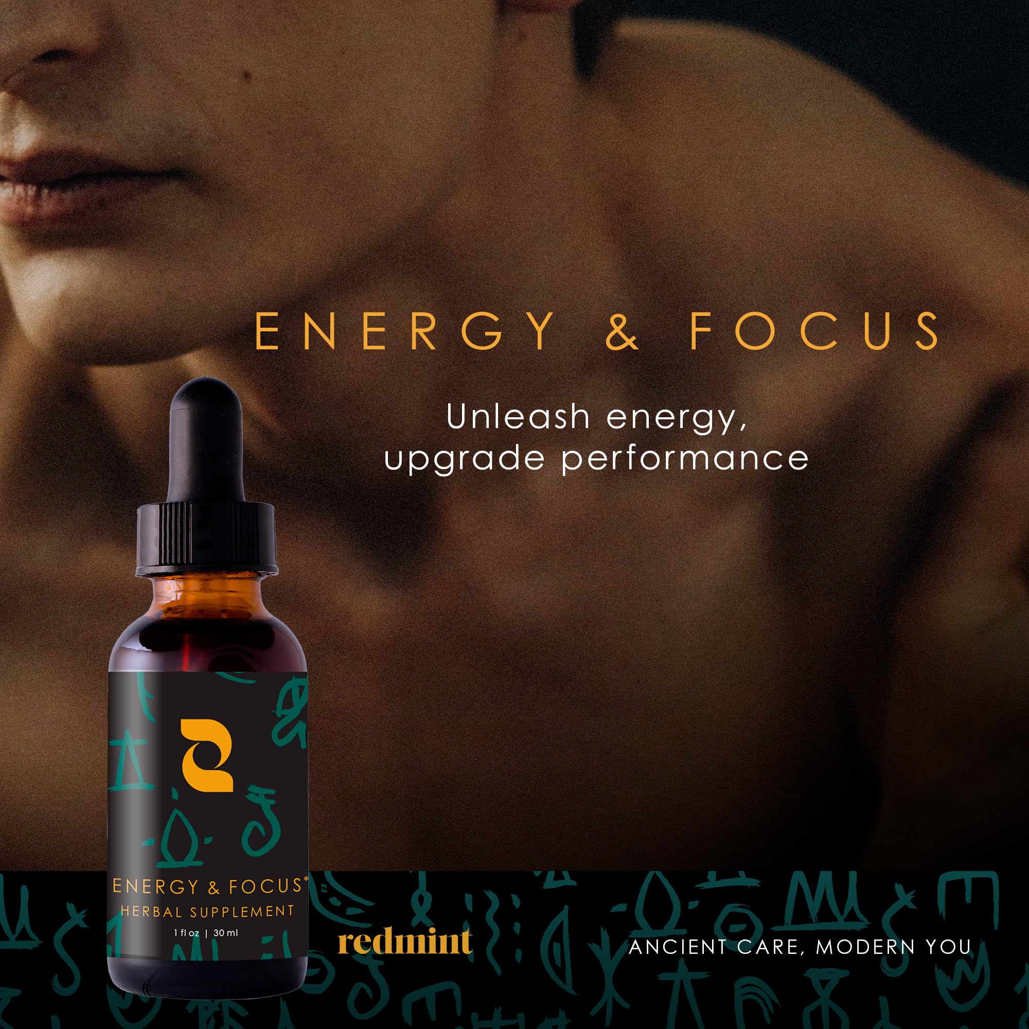 Redmint Energy & Focus Herbal Tincture - Natural Herbal Supplement with Ashwagandha, Rhodiola, Schisandra & Holy Basil for Mental Clarity & Stamina | Traditional Chinese Medicine Formula | 30ml Bottle | Perfect for Work, Study & Daily Energy Boost