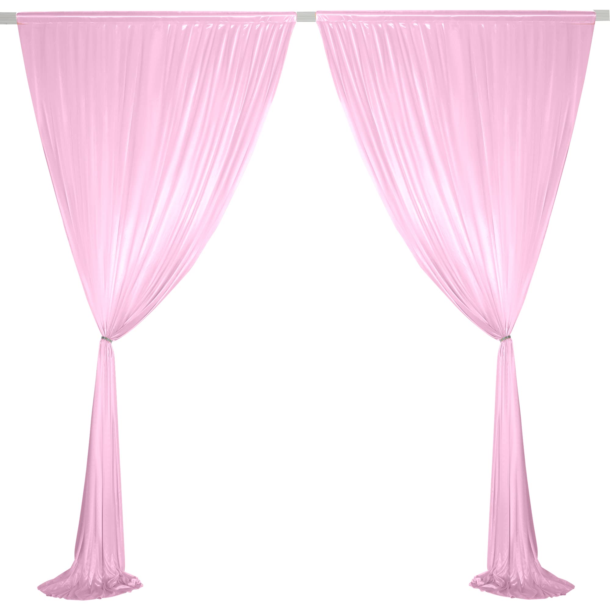 2-Pack 5ft x 10ft Pink Wedding Backdrop Drapes Curtains for Baby Shower, Birthday Party, Home Decor, Festival & Restaurant Reception - Photography Background, Stage Decor, Window Treatment - Perfect for Weddings, Events & Photo Booths