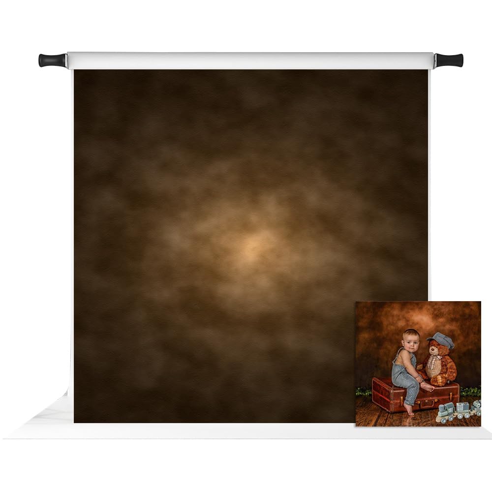 8x8ft Abstract Brown Painted Photography Backdrop - Professional Portrait Background for Studio, Newborn, Maternity & Family Photo Shoots | Durable Vinyl for Photographers