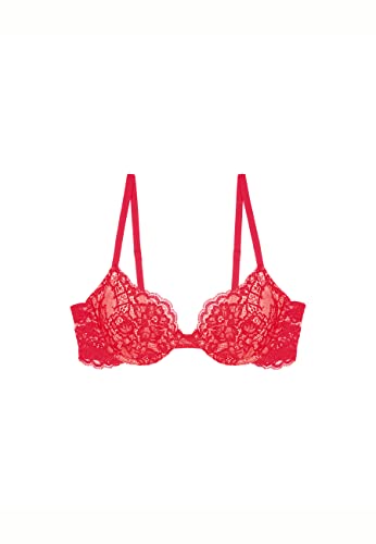 Wolford Belle Fleur Full Cup Bra for Women - Red Lace Underwire Support Bra | Perfect for Evening Wear & Special Occasions