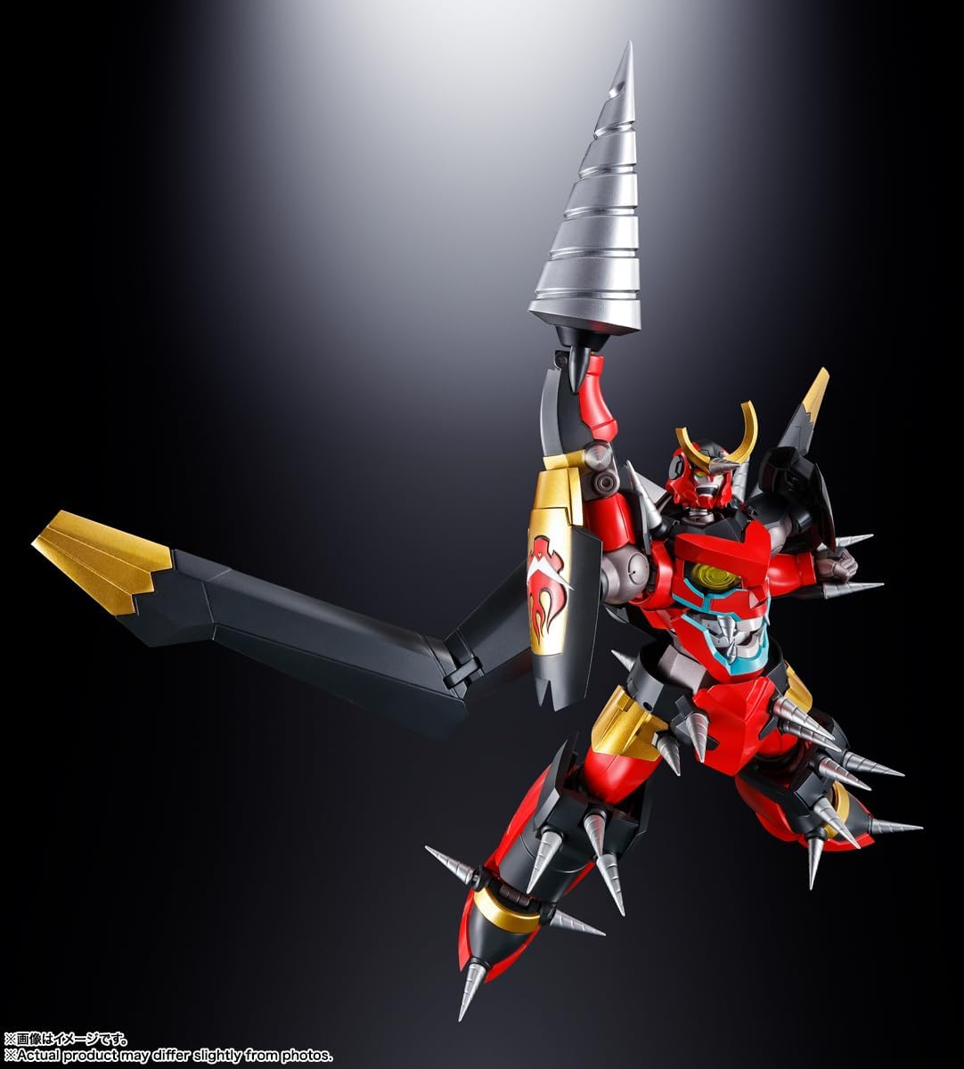 Bandai Soul of Chogokin GX-107 Gurren Lagann & Giga Drill Set - Premium Anime Action Figure Collectible for Display & Play - Perfect for Anime Fans & Collectors