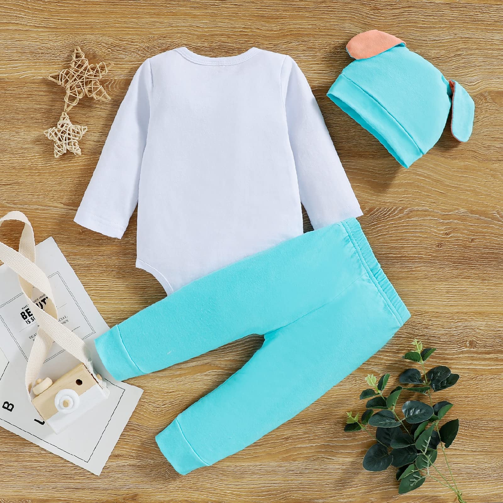 Baby Boys Easter Outfit - Adorable Blue Bunny Romper for Easter Photos & Spring Celebrations