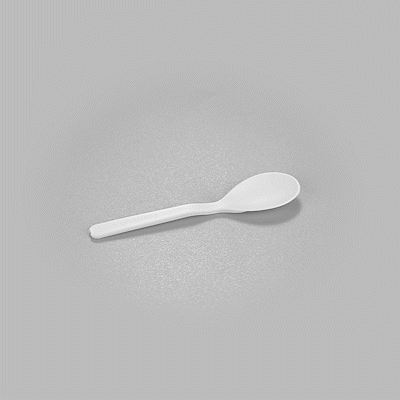 Eco-Friendly Round White Plastic Mini Spoons - Heat Resistant & Compostable (4