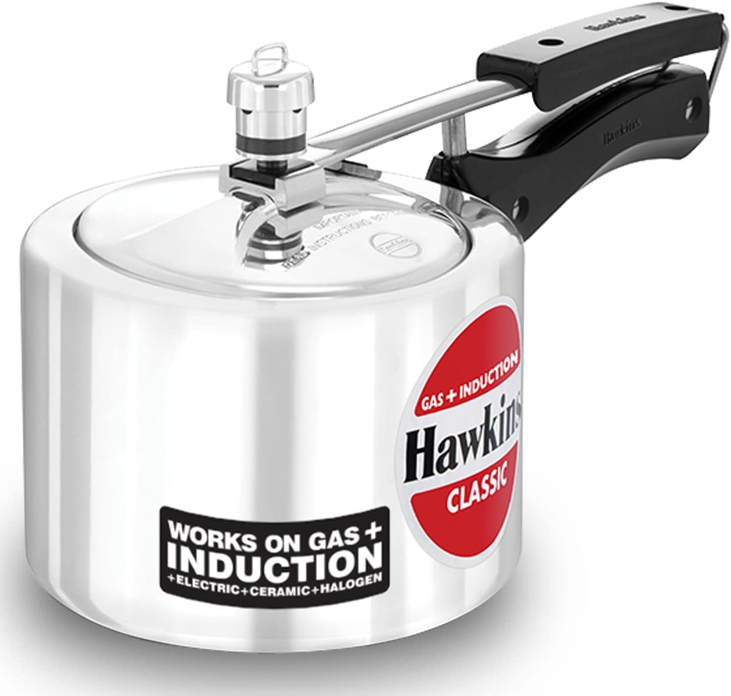 Hawkins ICL2T Classic Aluminum Pressure Cooker 2 Liter Tall - Induction Compatible, Durable & Fast Cooking - Perfect for Soups, Stews, Rice & Meal Prep in Kitchens