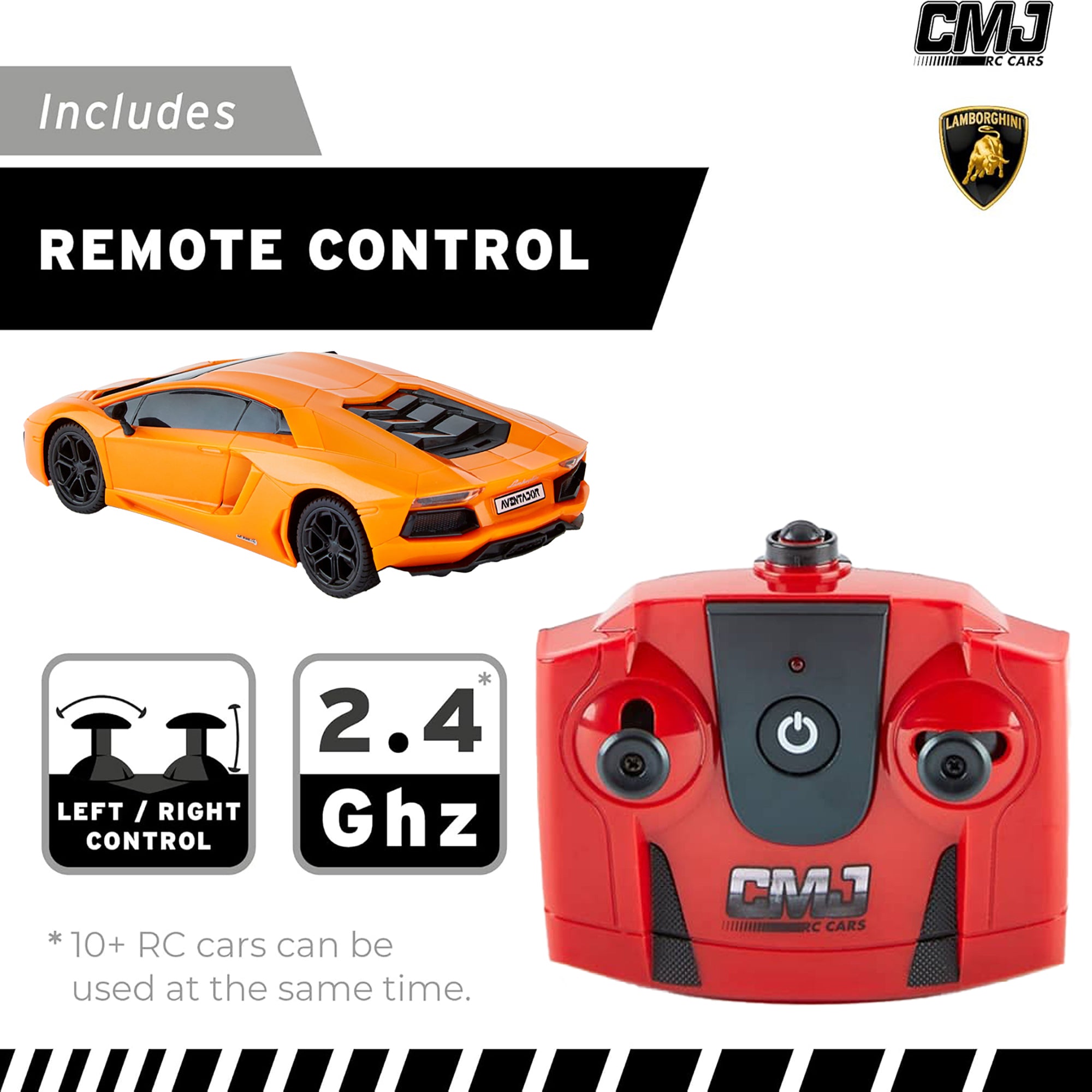 1:24 Scale CMJ RC Lamborghini LP700-4 Orange Remote Control Car - 2.4GHz High Speed Racing Toy with LED Headlights for Kids & Adults - Perfect for Indoor Racing, Birthday Gifts & Car Collections