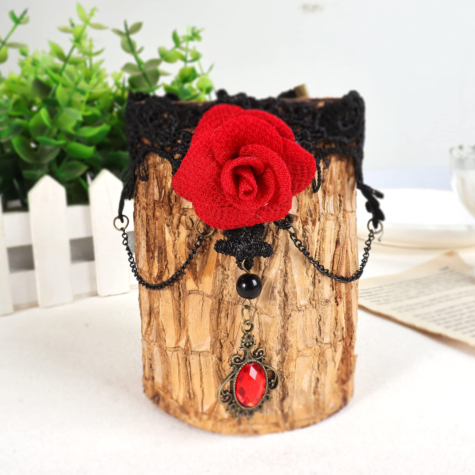 HUASAI Gothic Witch Costume Necklace Set - Black Choker Necklaces for Women, Halloween Jewelry, Goth Accessories, Cosplay & Witch Costume Jewelry - Perfect for Halloween Parties, Witch Themed Events & Gothic Fashion