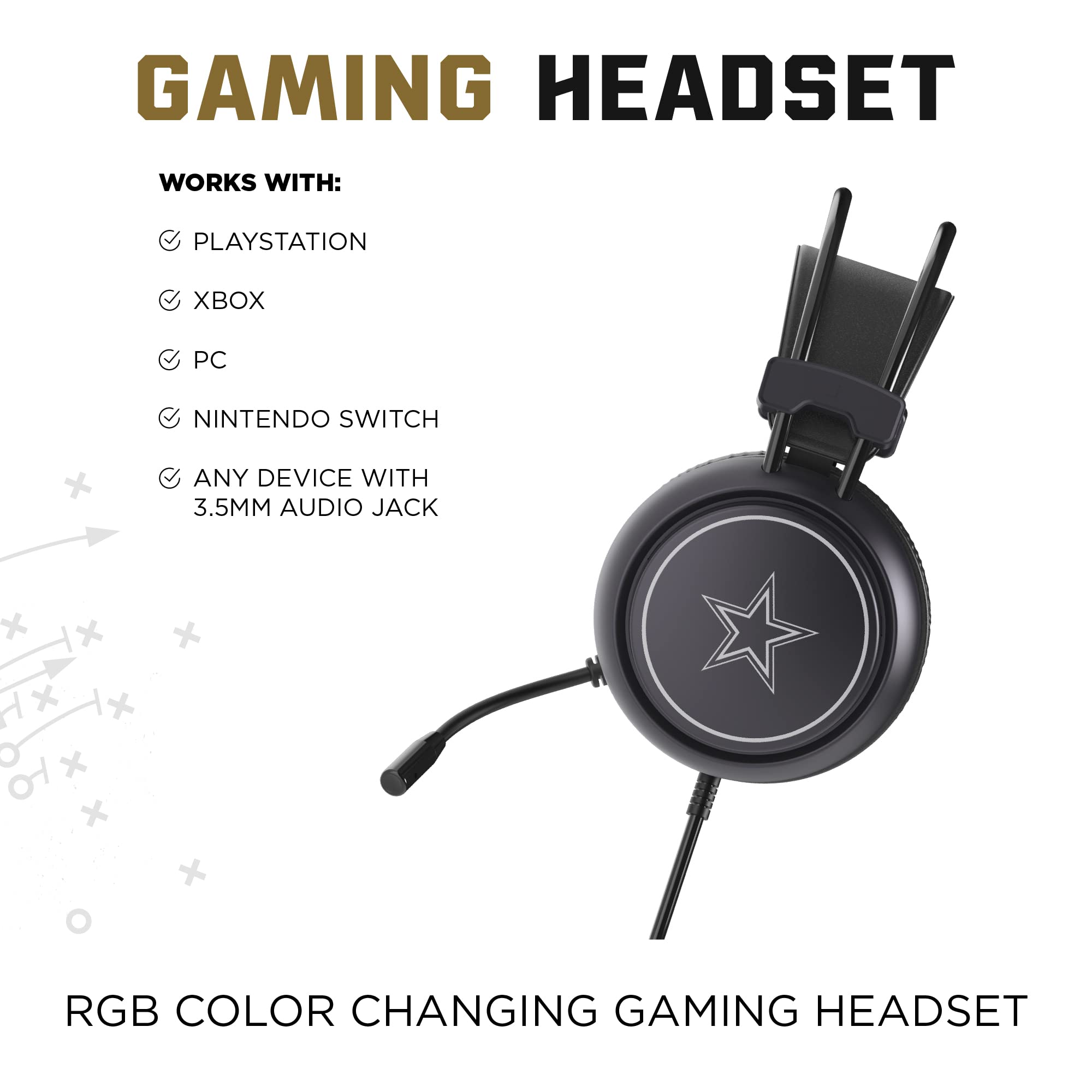 SOAR NFL Wired Gaming Headset with Noise Cancelling Mic - Official Team Colors (Choose Your Favorite Team) - Perfect for Football Gaming, Live Streaming & Esports Tournaments