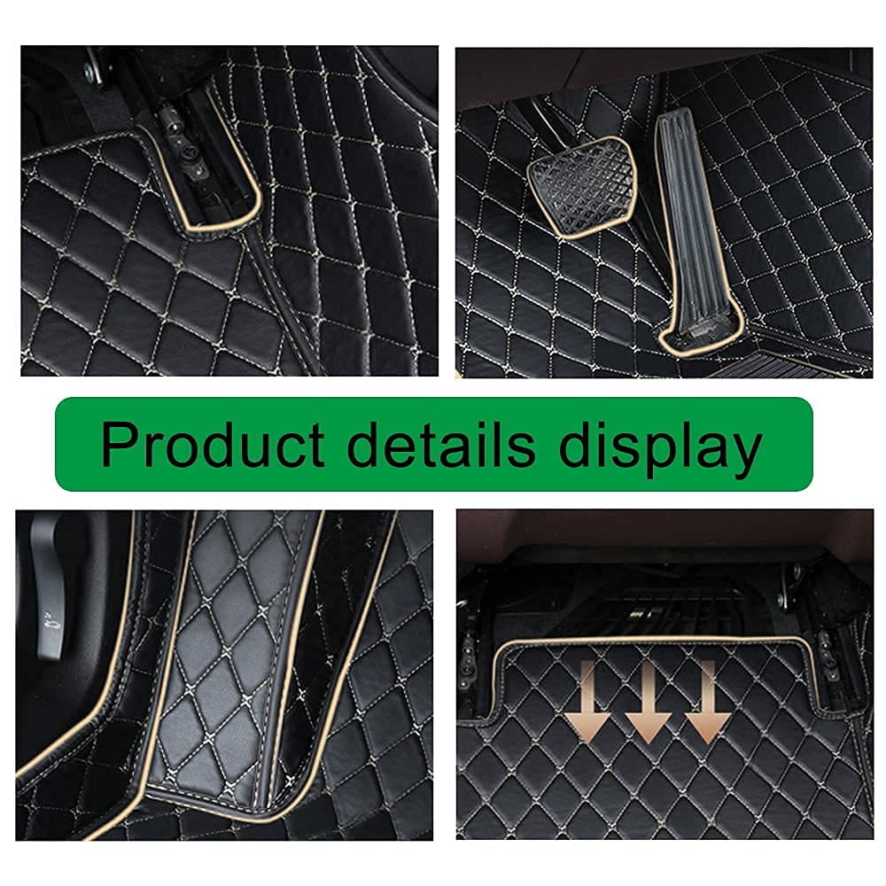Premium All-Weather Car Floor Mats Full Set for Pontiac G8 (2008-2009) - Heavy Duty Protection, Luxury Leather Design with Storage Pockets - Perfect for Daily Commute, Road Trips & Winter Driving
