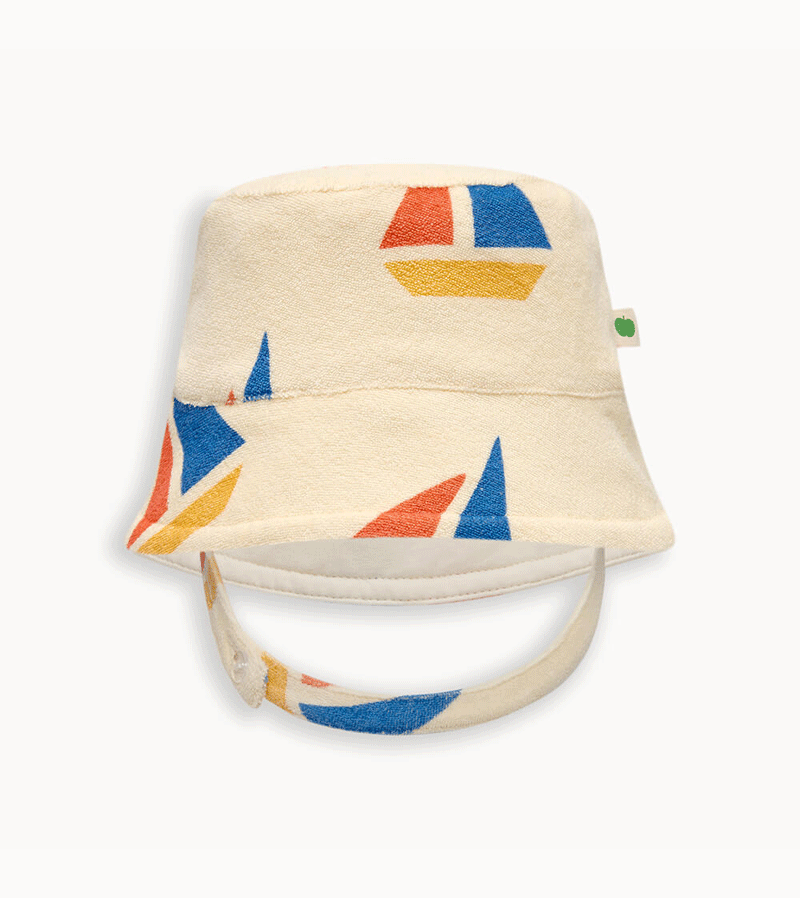Bonnie Mob Tuscany Multicolor Sailboat Terry Sun Hat for Baby & Kids - UV Protection, Breathable Cotton, Perfect for Beach, Pool, and Outdoor Summer Adventures