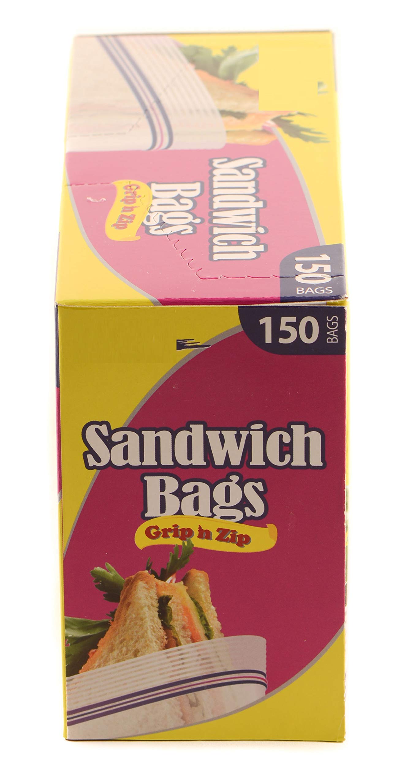 [15 Pack] Disposable Plastic Resealable Sandwich Bags - Food Storage Kosher Grip N Zip Bags - Great for Snacks, Food Prep, Travel, Meal Prep, School, Home, Office (150 Per Box) | Perfect for Picnics, Lunchboxes & On-the-Go Meals