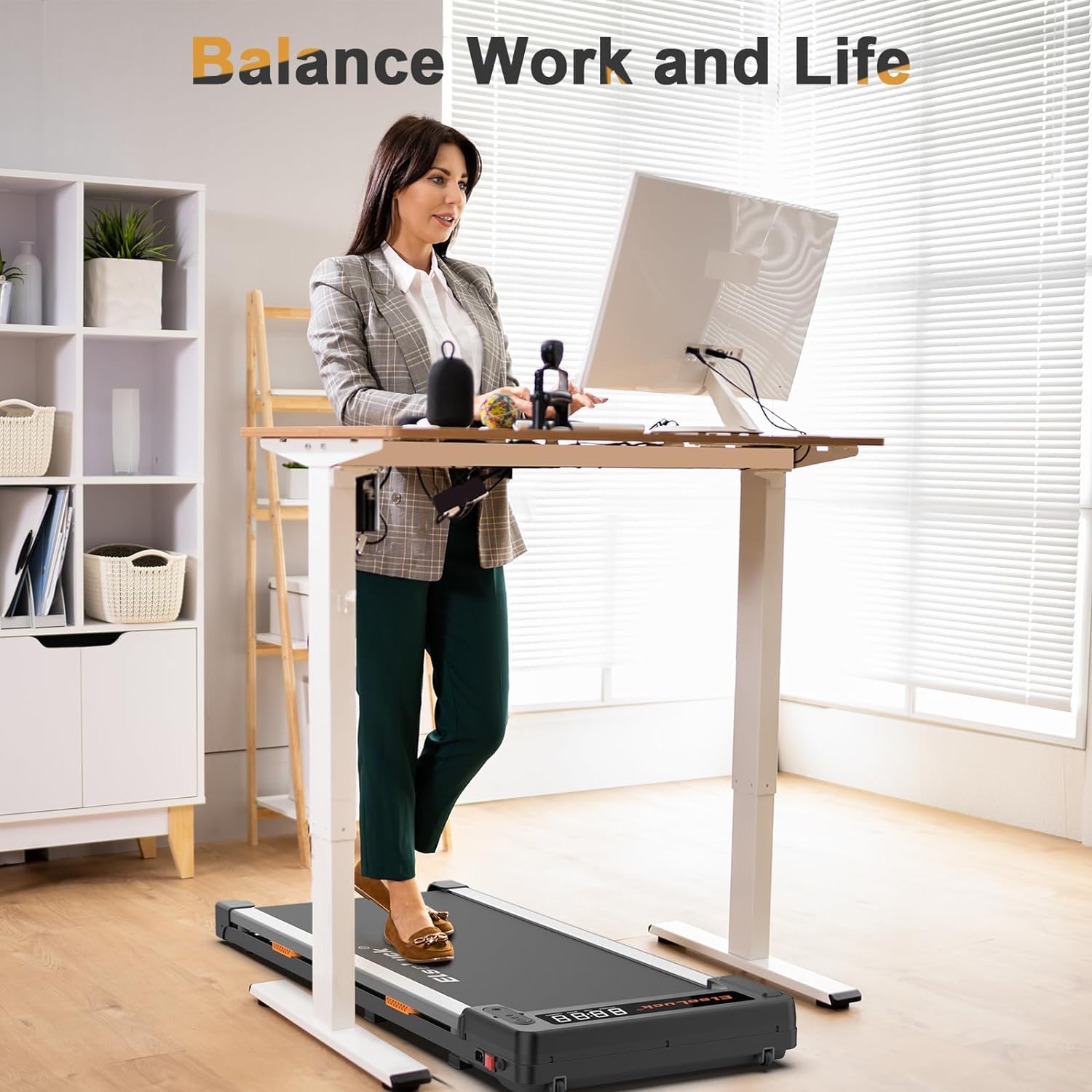 Elseluck 2 in 1 Under Desk Treadmill - Portable Walking Pad for Home & Office with Remote Control, LED Display - Perfect for Walking & Jogging at Home, Work or Small Spaces
