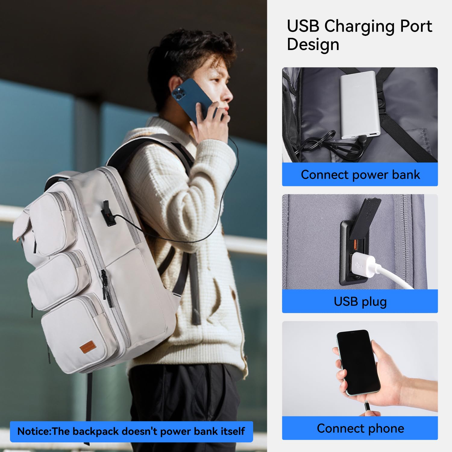 TSA-Approved Unisex Travel Backpack with 17.3