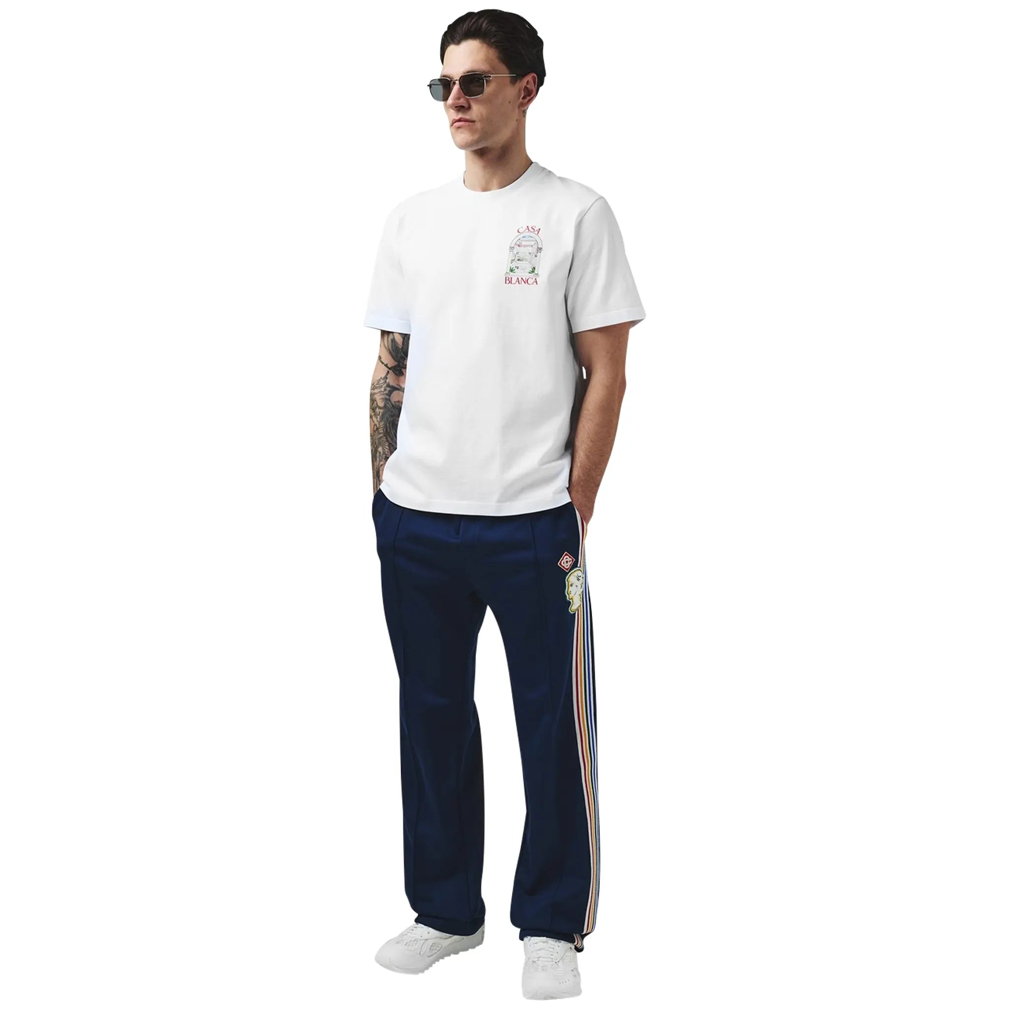 Casablanca Le Passage White T-Shirt for Men - Premium Cotton Crew Neck Tee - Perfect for Casual Wear, Street Style & Everyday Outfits
