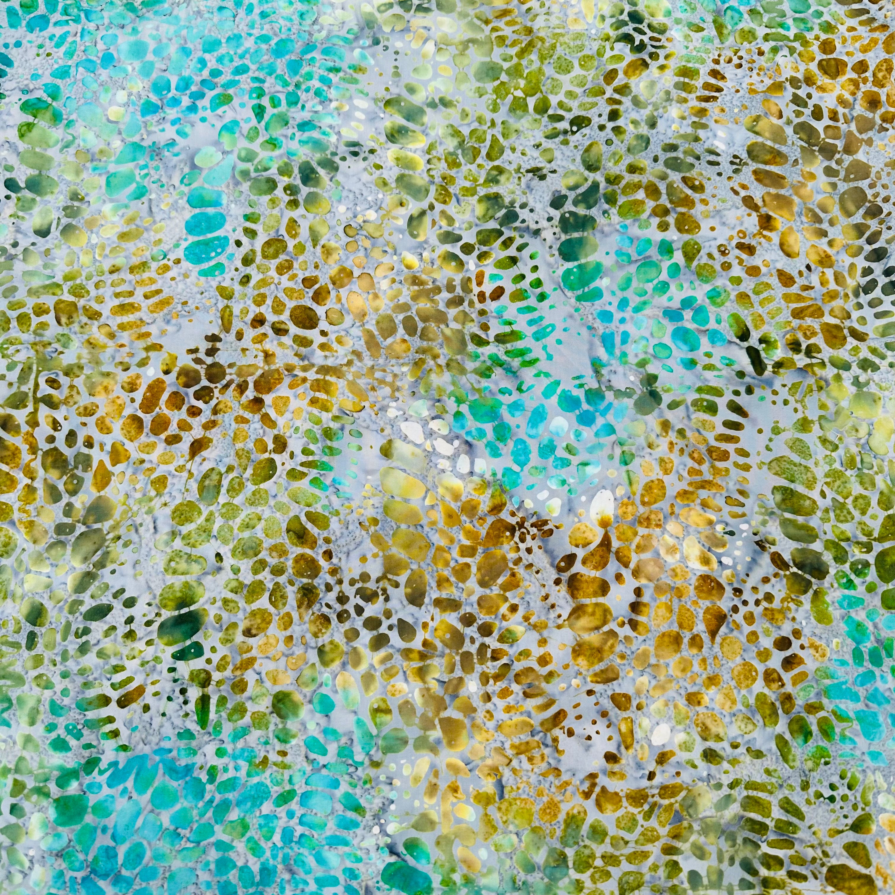 Batik Backing BA 108 1918 Brown Green - Handmade Batik Fabric for Quilting, Home Decor, and DIY Crafts