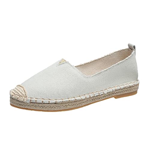 Breathable Women's Canvas Slip-On Sneakers with Beaded Bow - Comfortable Casual Flats for Walking, Work & Dressy Occasions