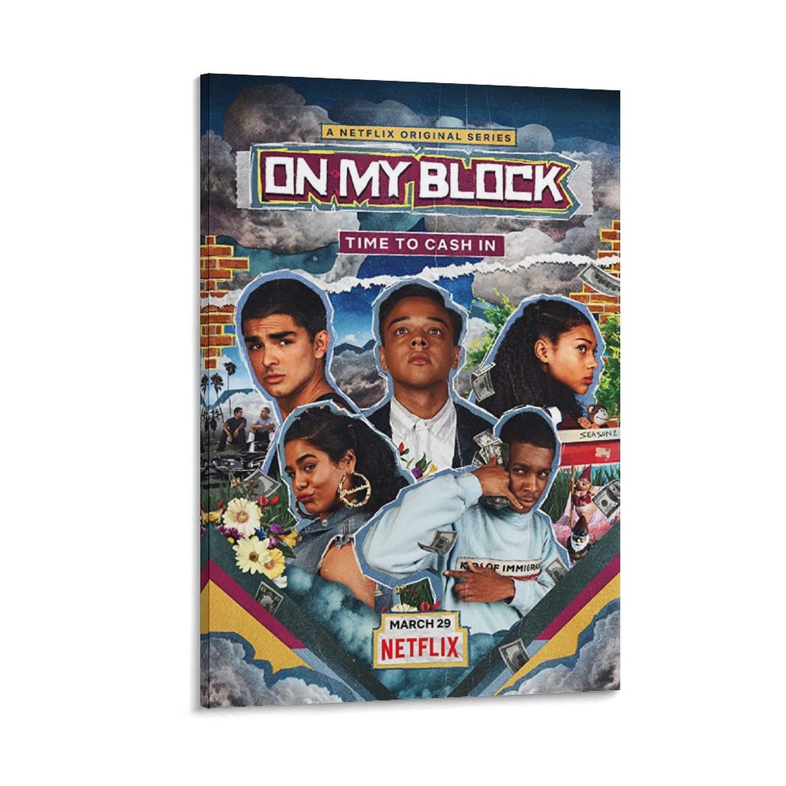 On My Block TV Show Poster - Cool Aesthetic Canvas Art for Movie Theater Room, Living Room & Bedroom Wall Decor - Premium Decorative Painting & Wall Art - Perfect for Home, Office & Gift Giving