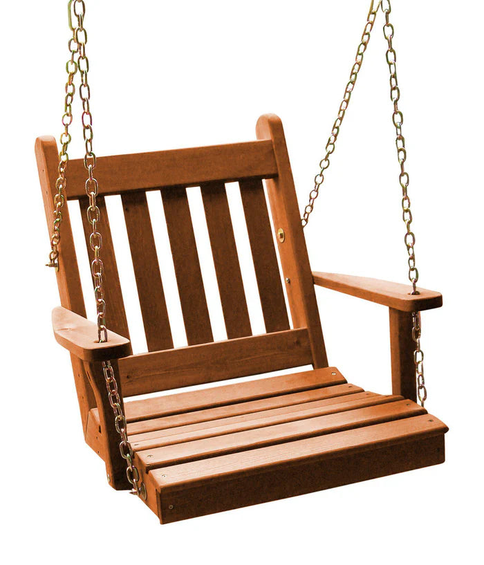 Regallion 2' Traditional Wooden Porch Swing Chair - Outdoor Hanging Swing for Garden, Patio, Deck - Perfect for Relaxing & Lounging