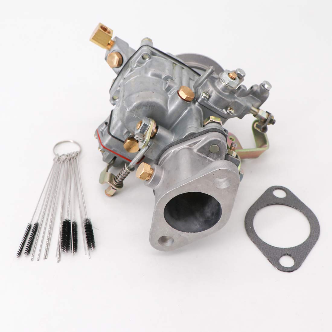 High-Performance KIPA Carburetor Replacement for Jeep Willys CJ3B, CJ5, M38A1 with F-Head 4-Cylinder F134 Engine (Part# 17701.02, 923808) - Includes Gasket & Carbon Dirt Jet Cleaner Tool Kit - Off-Road, Restoration & Classic Car Maintenance