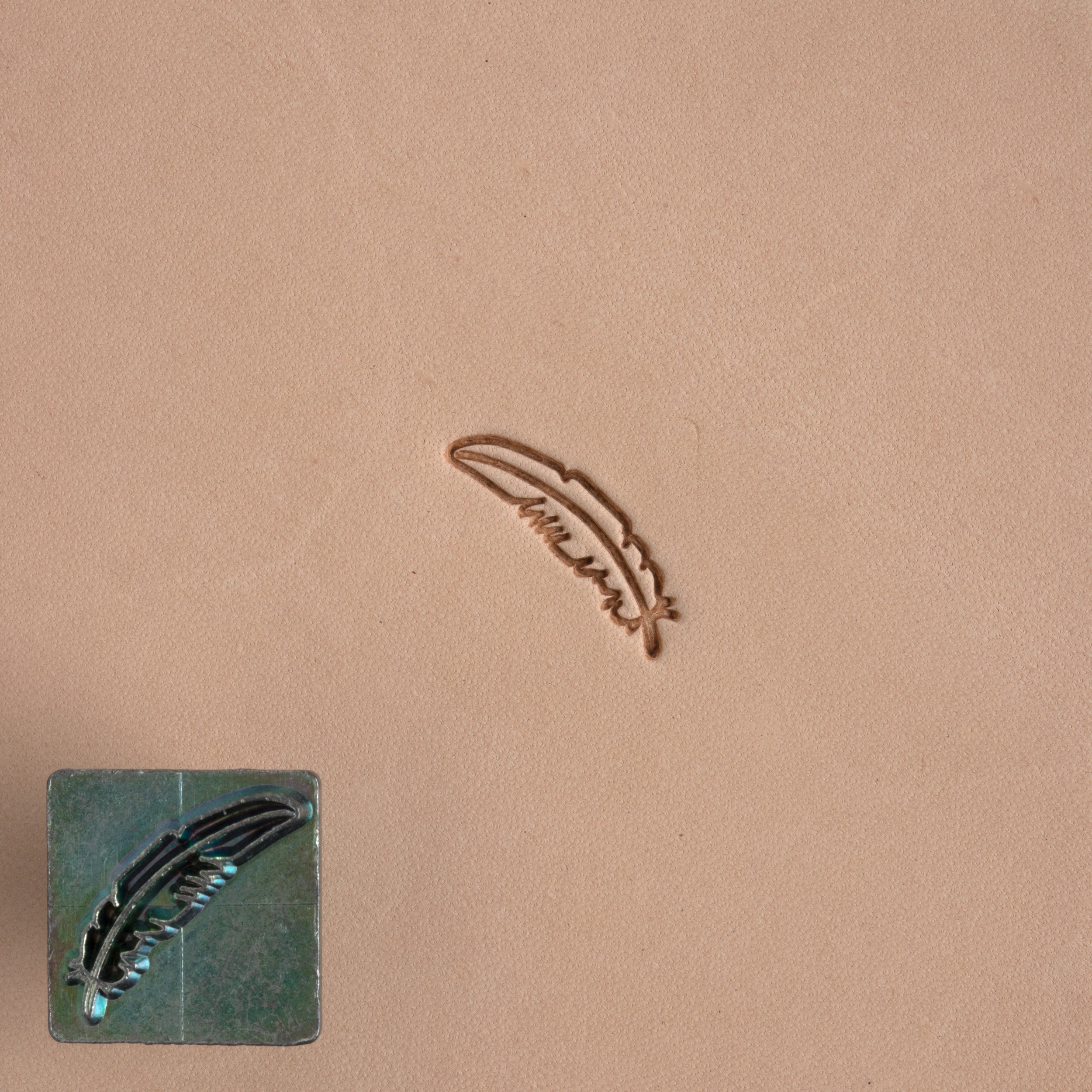 Craftool® Stamp Head Feather - DIY Leather Craft Stamping Tool for Leatherworking, Bookbinding & Custom Designs - Perfect for Handmade Gifts & Personalized Projects