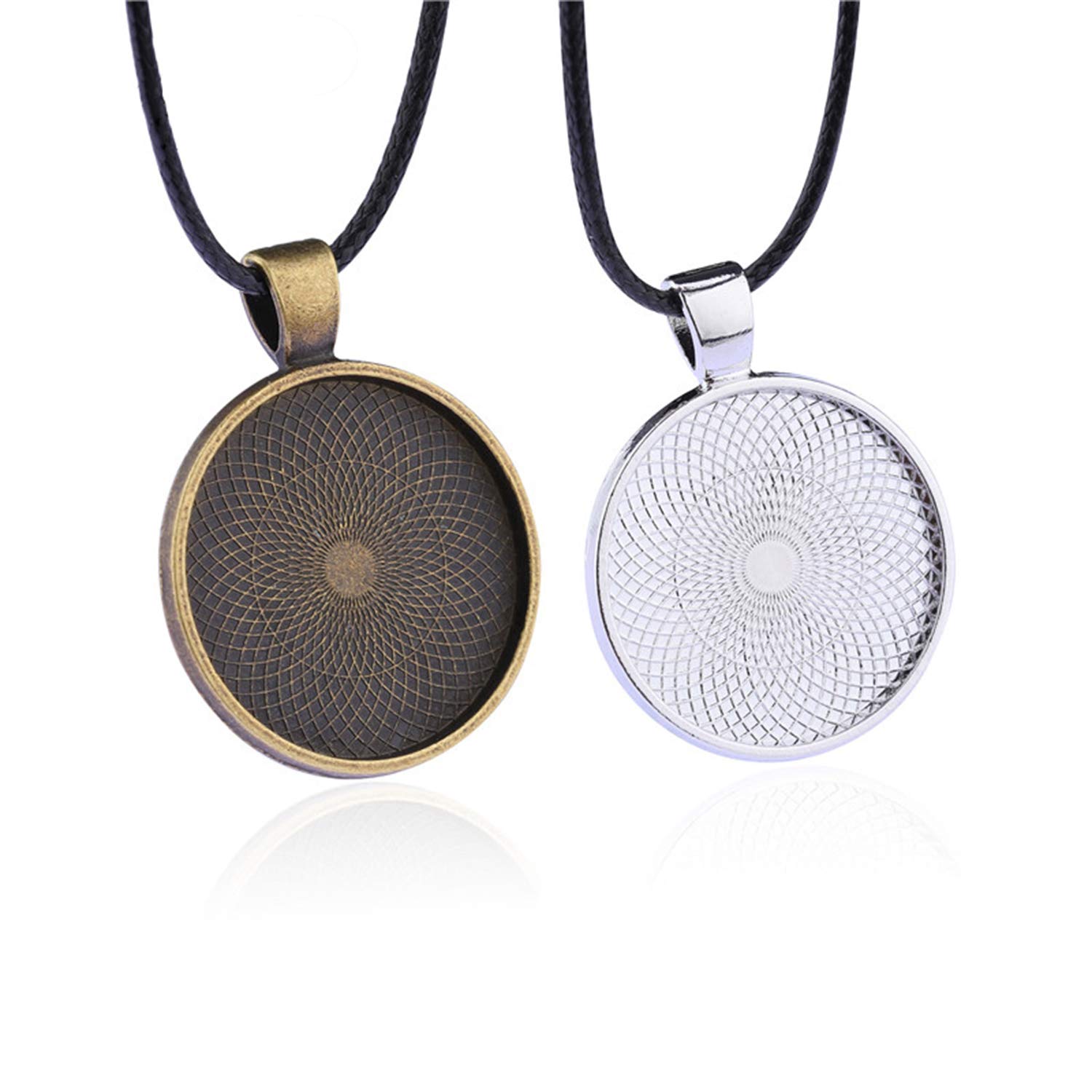 25pcs 25mm Round Bezel Pendant Trays - DIY Cabochon Blank Base for Jewelry Making, Crafting, and Photo Pendants - Perfect for Necklaces, Bracelets, and Earrings Accessories