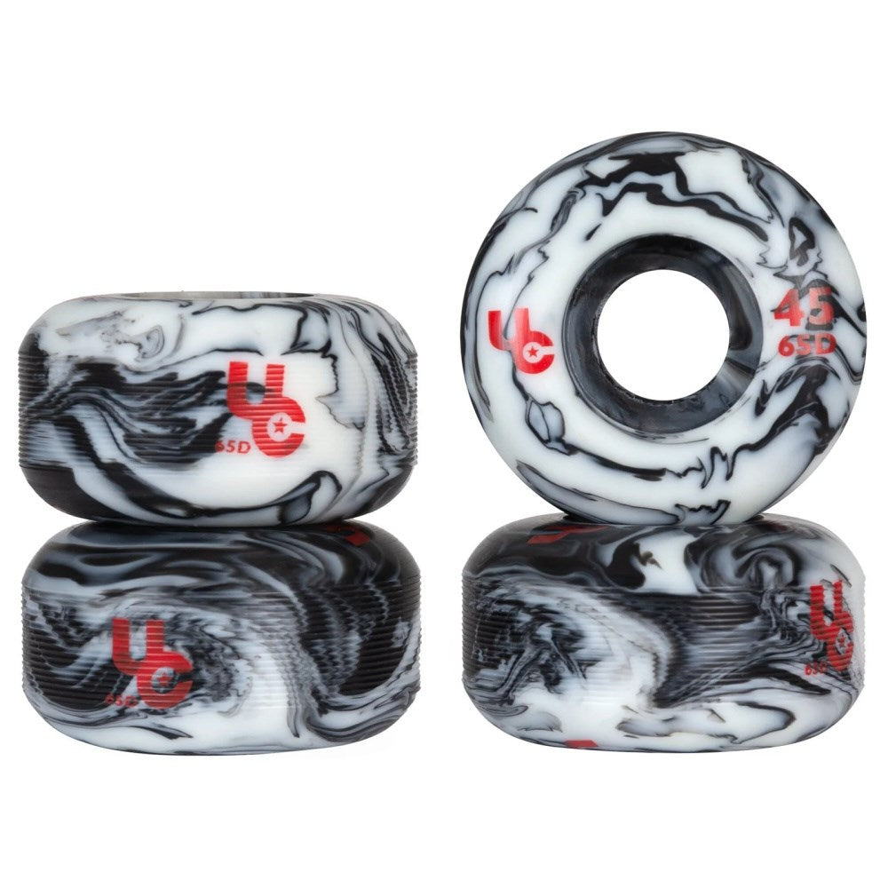 Undercover Anti Rocker Skateboard Wheels 45mm White/Black - 4 Pack for Aggressive Street Skating and Tricks