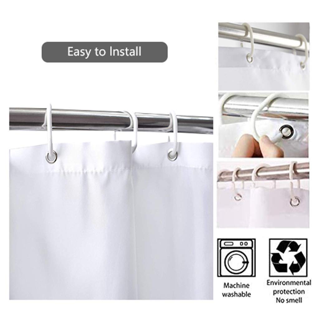 JAWO Happy Easter Shower Curtain - Cute Bunny with Easter Eggs Buffalo Plaid Bathroom Decor, Black & White Fabric Shower Curtain with Hooks Set (69x70 Inch) - Perfect for Spring Bathroom Refresh & Easter Holiday Decorations