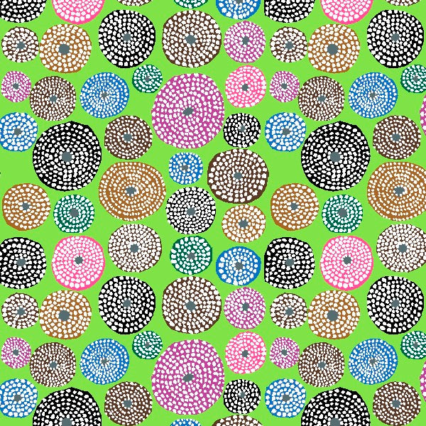Kaffe Fassett Collective Lime Disks - PWGP193 - Quilting & Sewing Supplies for Patchwork, Applique, and Craft Projects