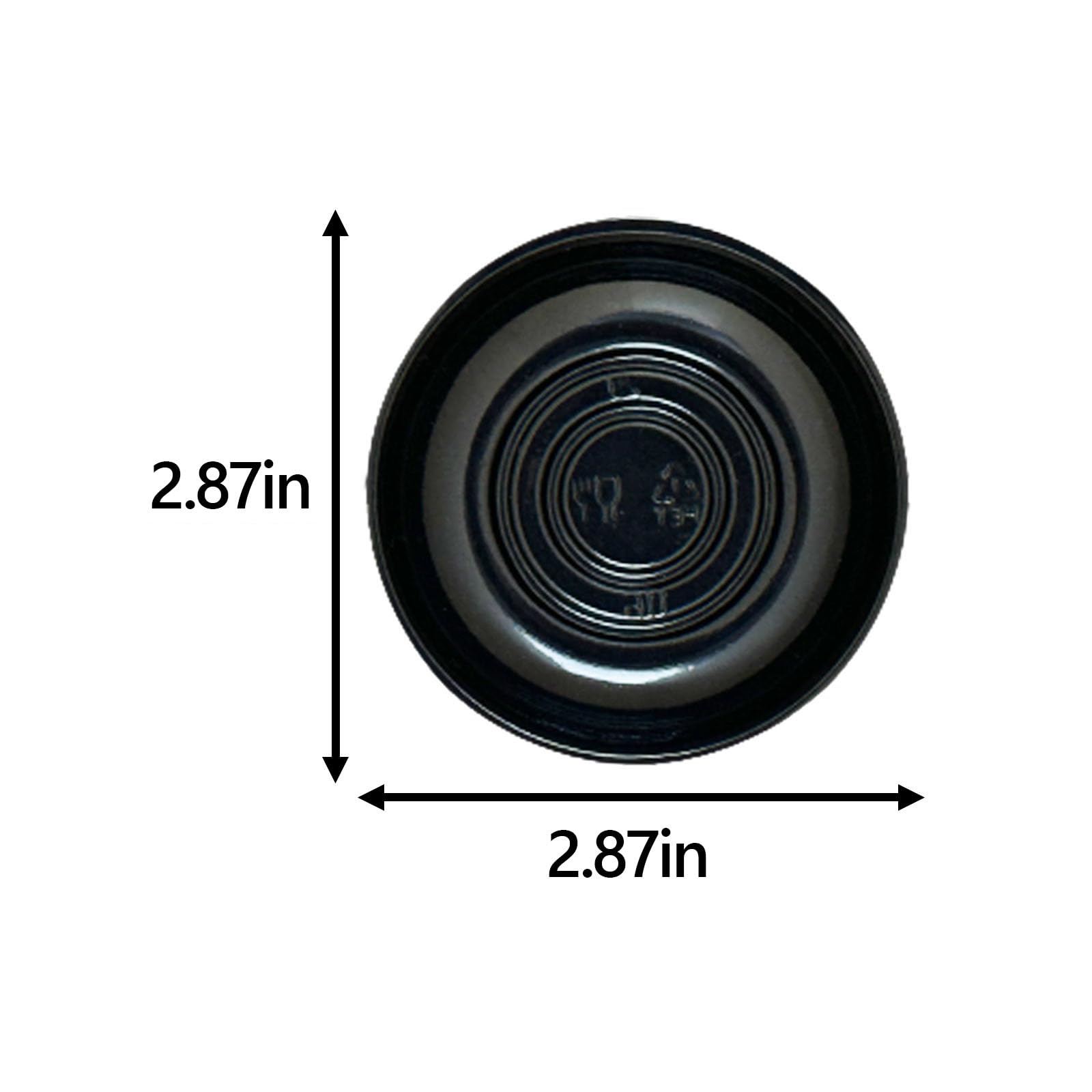 100 Pcs Black Plastic Disposable Sauce Bowls - Mini Condiment Dishes for Sushi, Soy Sauce, Mustard, Vinegar & Ketchup - Perfect for Restaurants, BBQs, Parties & Catering Events