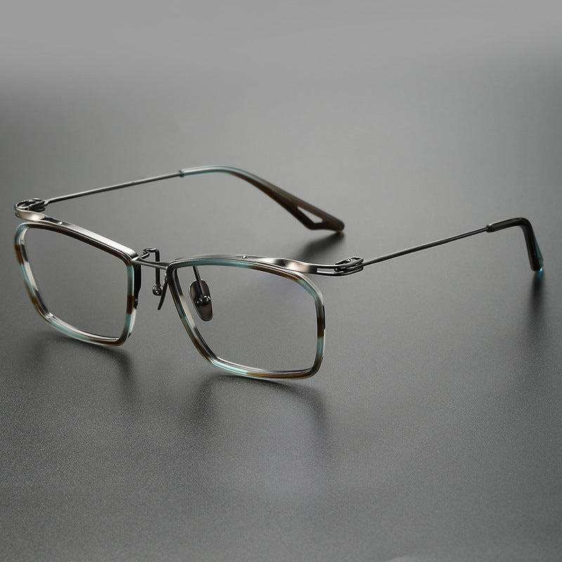 Hudon Versatile Rectangle Pure Titanium Eyeglass Frames - Lightweight Durable Glasses for Men & Women - Perfect for Reading, Work, and Everyday Wear