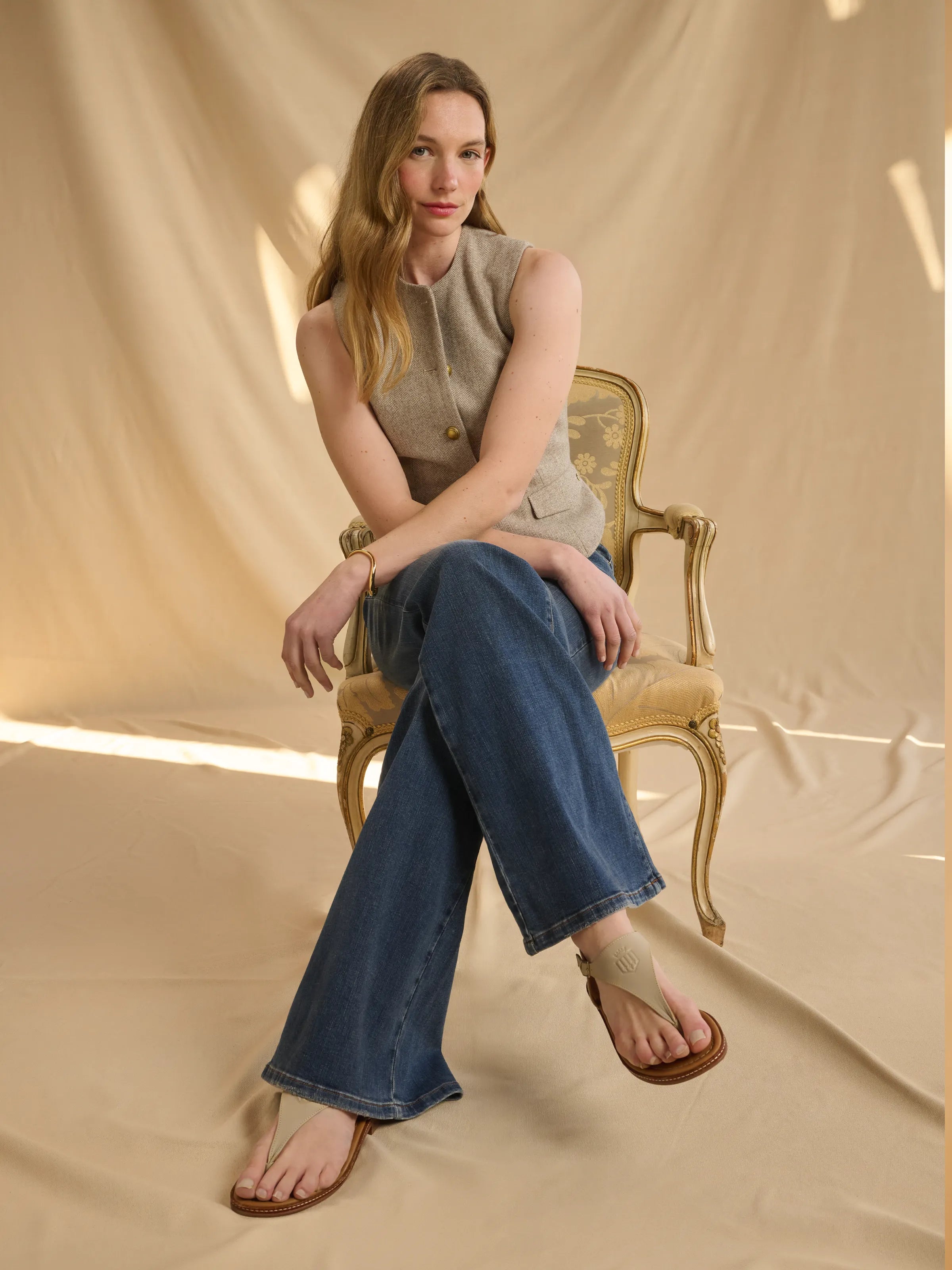 Premium Vienna Sandal Stone Leather Women's Shoes - Comfortable & Stylish for Casual Wear, Outdoor Walks & Summer Fashion