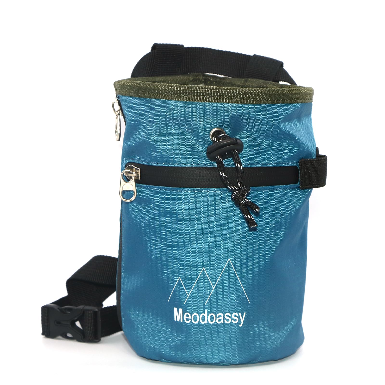 Premium Rock Climbing Chalk Bag with 2 Large Zipper Pockets - Ideal for Bouldering, Gym Weightlifting & Outdoor Climbing Gear | Durable Chalk Holder for Sports & Fitness Training