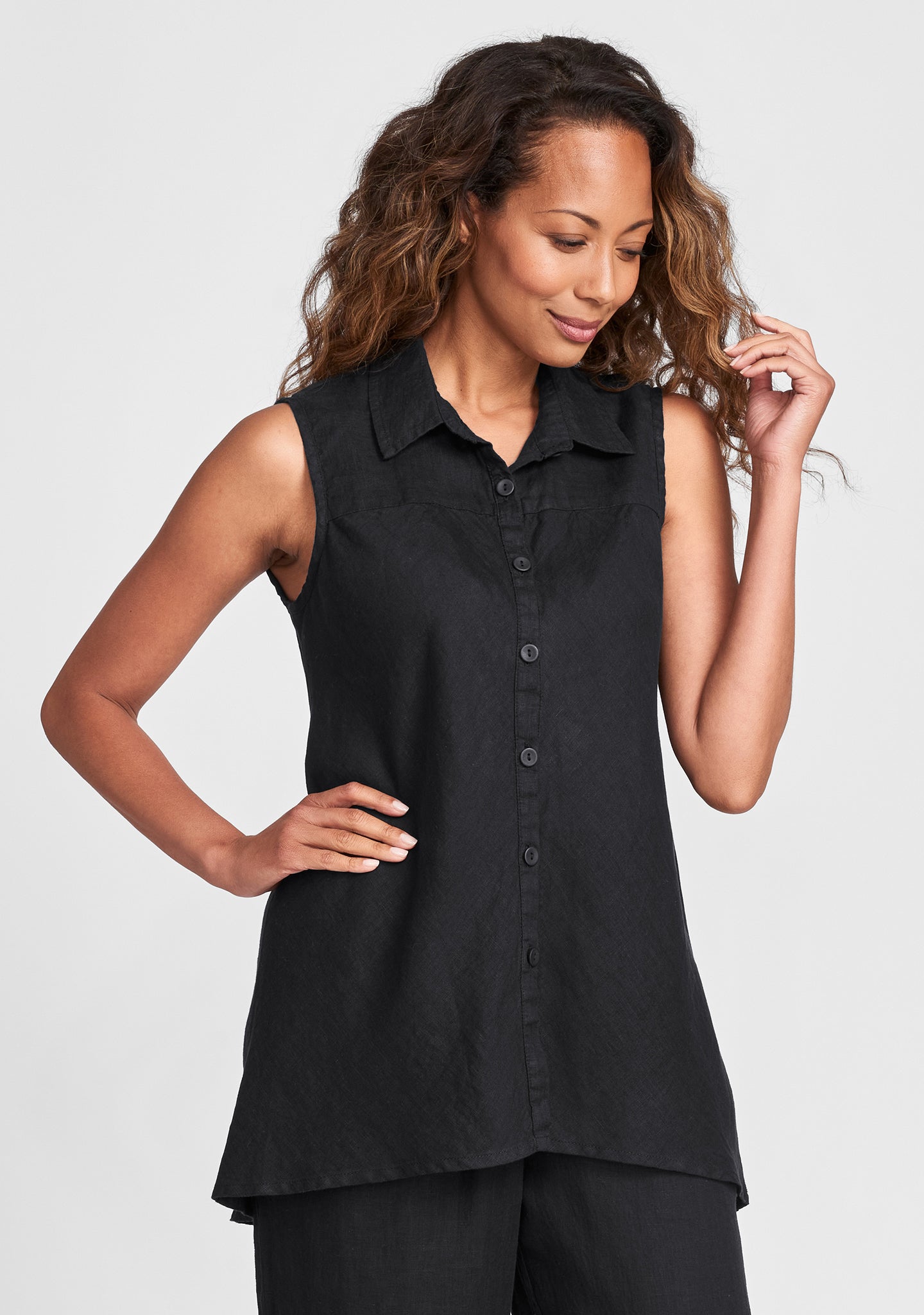 Skyline Blouse - Sleeveless Linen Top for Women | Breathable Summer Shirt | Casual Office & Beach Wear | FINAL SALE