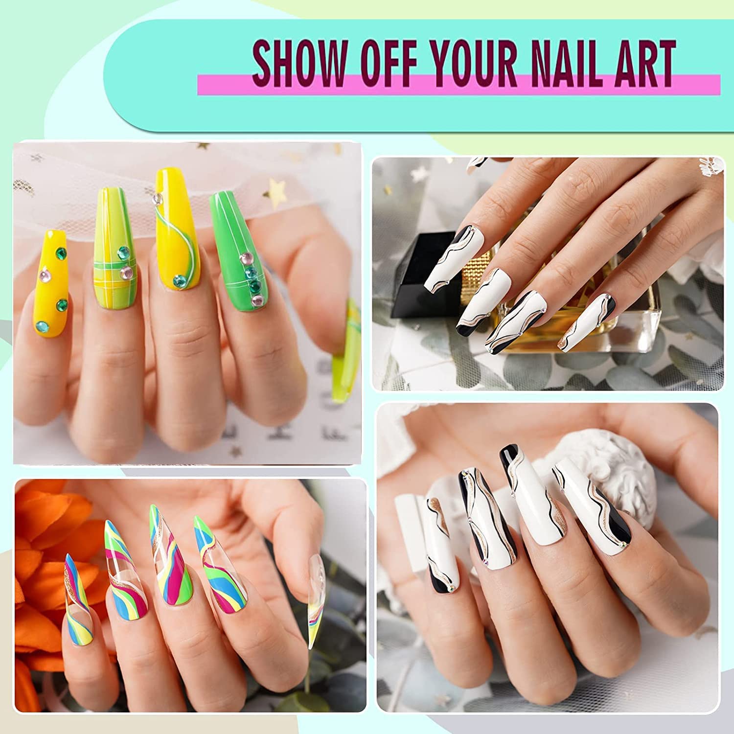 VERONNI Neon Paint Liner Nail Gel Set - 12 Colors Nail Art Polish Kit for DIY Salon, Spider Gel & Wire Pulling Design | Perfect for Nail Artists, Beginners & Gift Giving | Professional Nail Art Supplies for Creative Designs