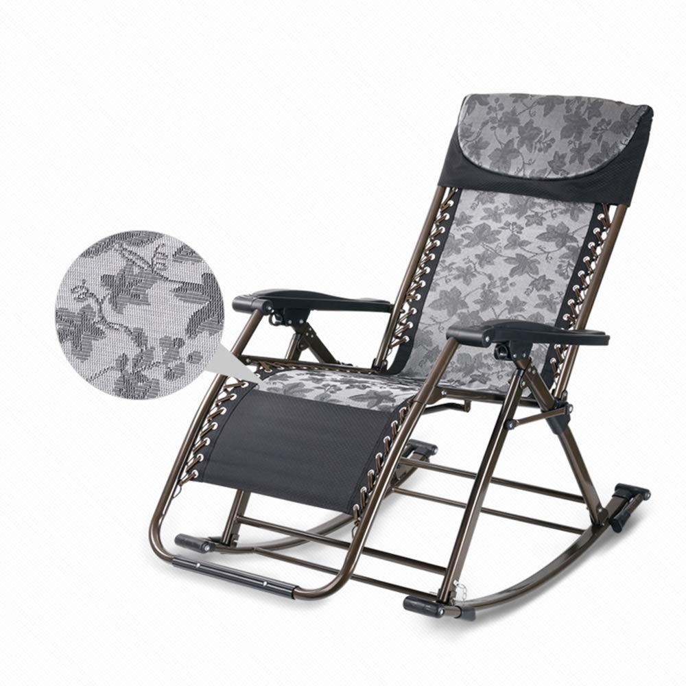 YNN Multifunctional Rocking Lounge Chair - Indoor/Outdoor Folding Swing Chair for Living Room, Office & Patio - Comfortable Sun Relaxation Chair (Color: Beige) | Perfect for Reading, Napping & Backyard Lounging