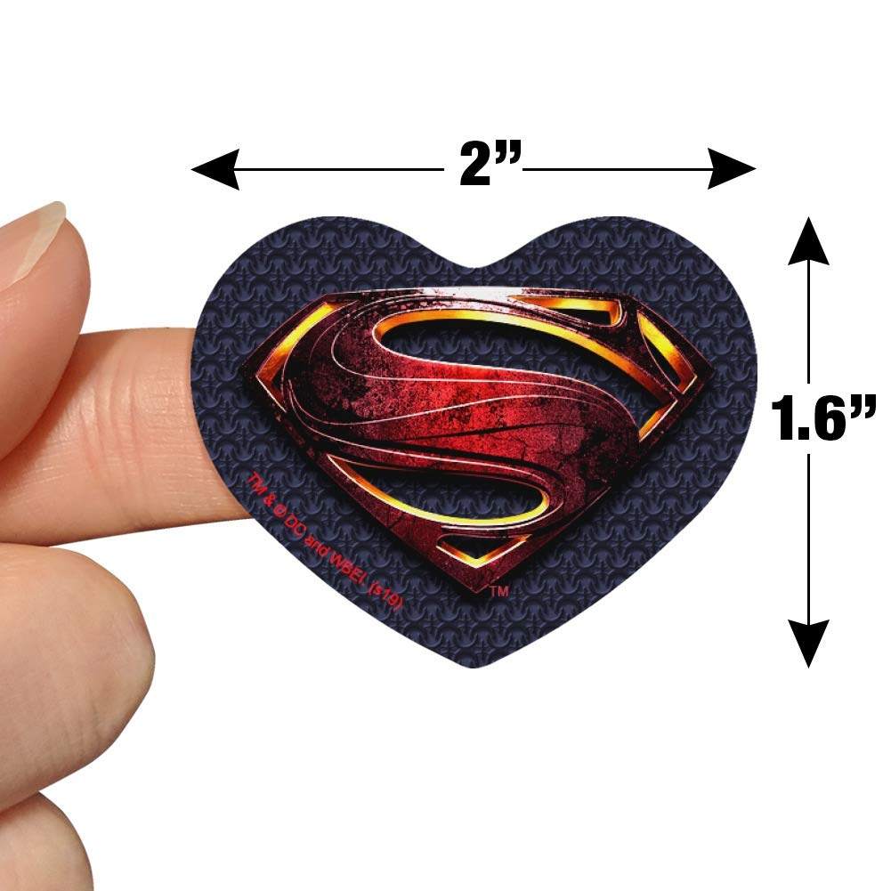 Justice League Movie Superman Logo Heart Shaped Planner Stickers - Scrapbook, Journal, Bullet Journal Decoration for DC Comics Fans & DIY Craft Lovers