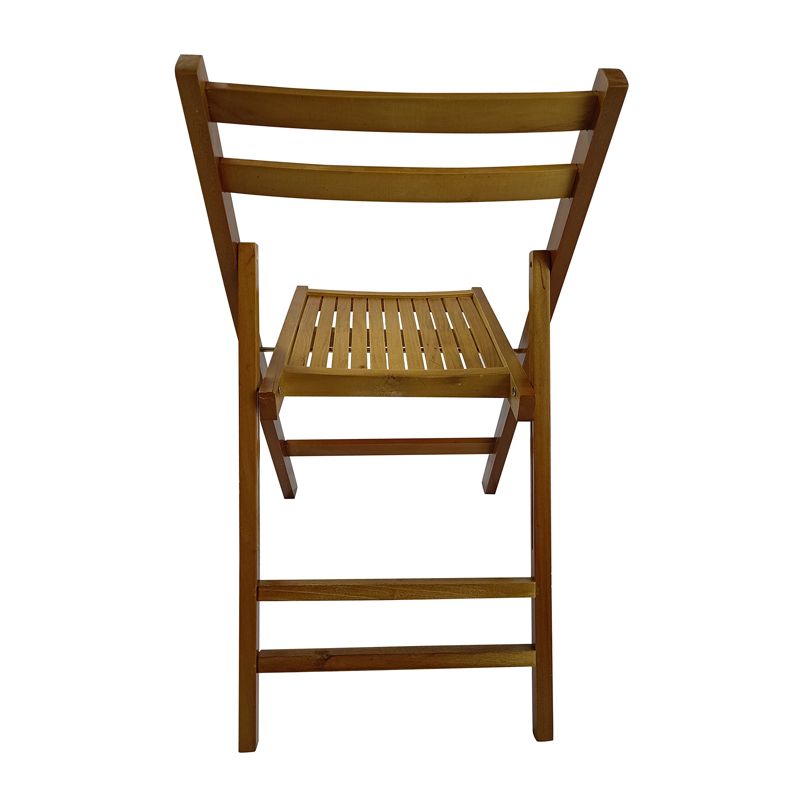4 Pack Light Brown Wood Folding Chairs - Stackable Indoor Outdoor Chairs for Wedding, Party, Office, Picnic & Dining - Portable Commercial Seating Solution for Events, Restaurants and Home Use